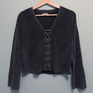 🌻2 for $20🌻 AE Acid Washed Lace-Up Sweater